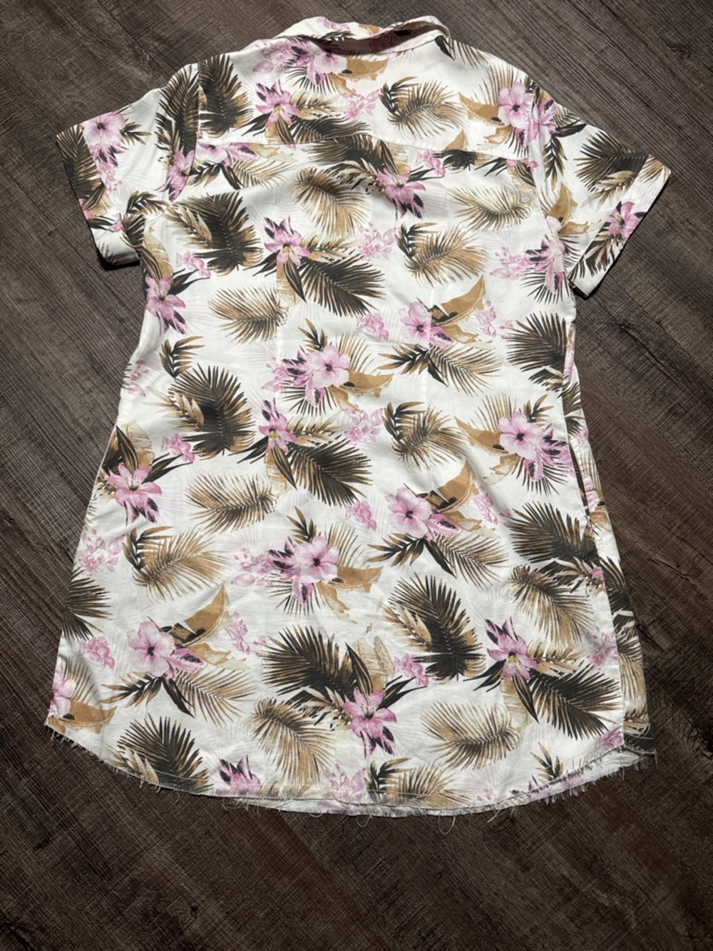 Kut from the Kloth Floral Button-Up Shirt Dress - Pink & Tan - Picture 9 of 9